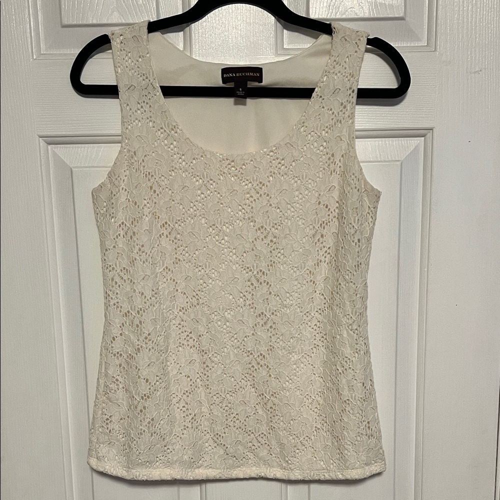 Dana Buchman Cream Lace Tank Top